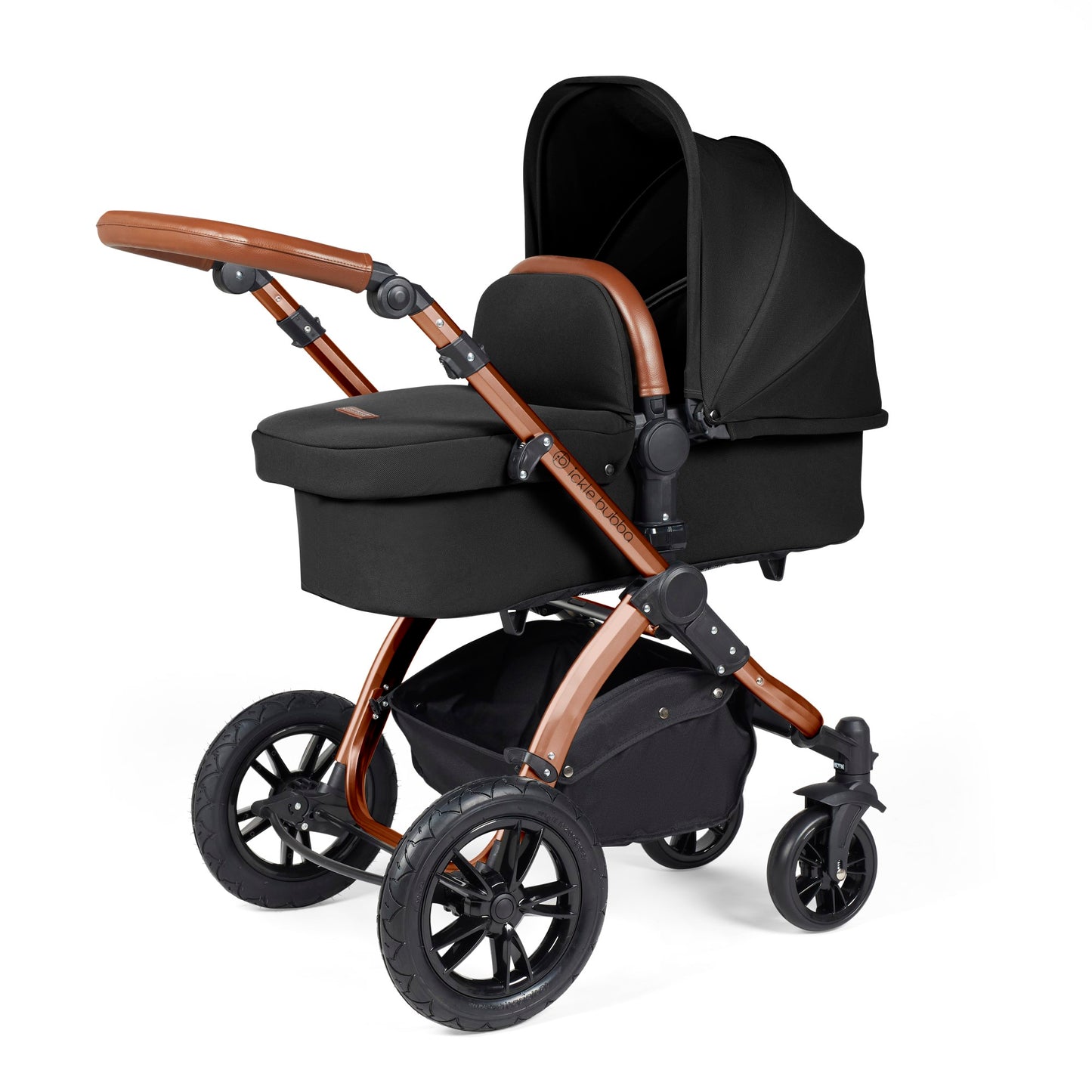 Ickle Bubba - STOMP LUXE AIO, i-SIZE & ISOFIX BASE - BRONZE / MIDNIGHT / TAN