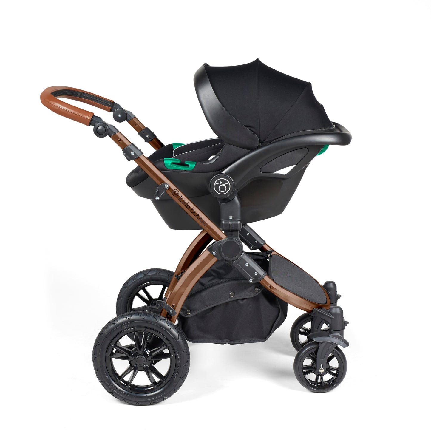 Ickle Bubba - STOMP LUXE AIO, i-SIZE & ISOFIX BASE - BRONZE / MIDNIGHT / TAN