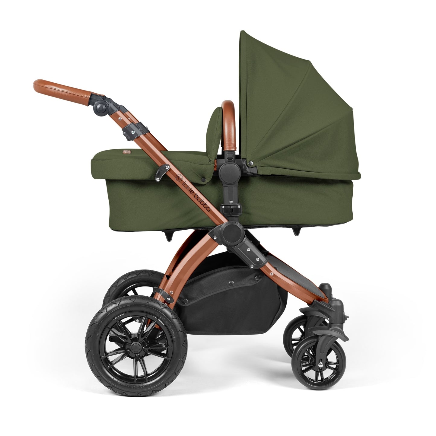 Ickle Bubba - STOMP LUXE AIO, i-SIZE & ISOFIX BASE - BRONZE / WOODLAND / TAN