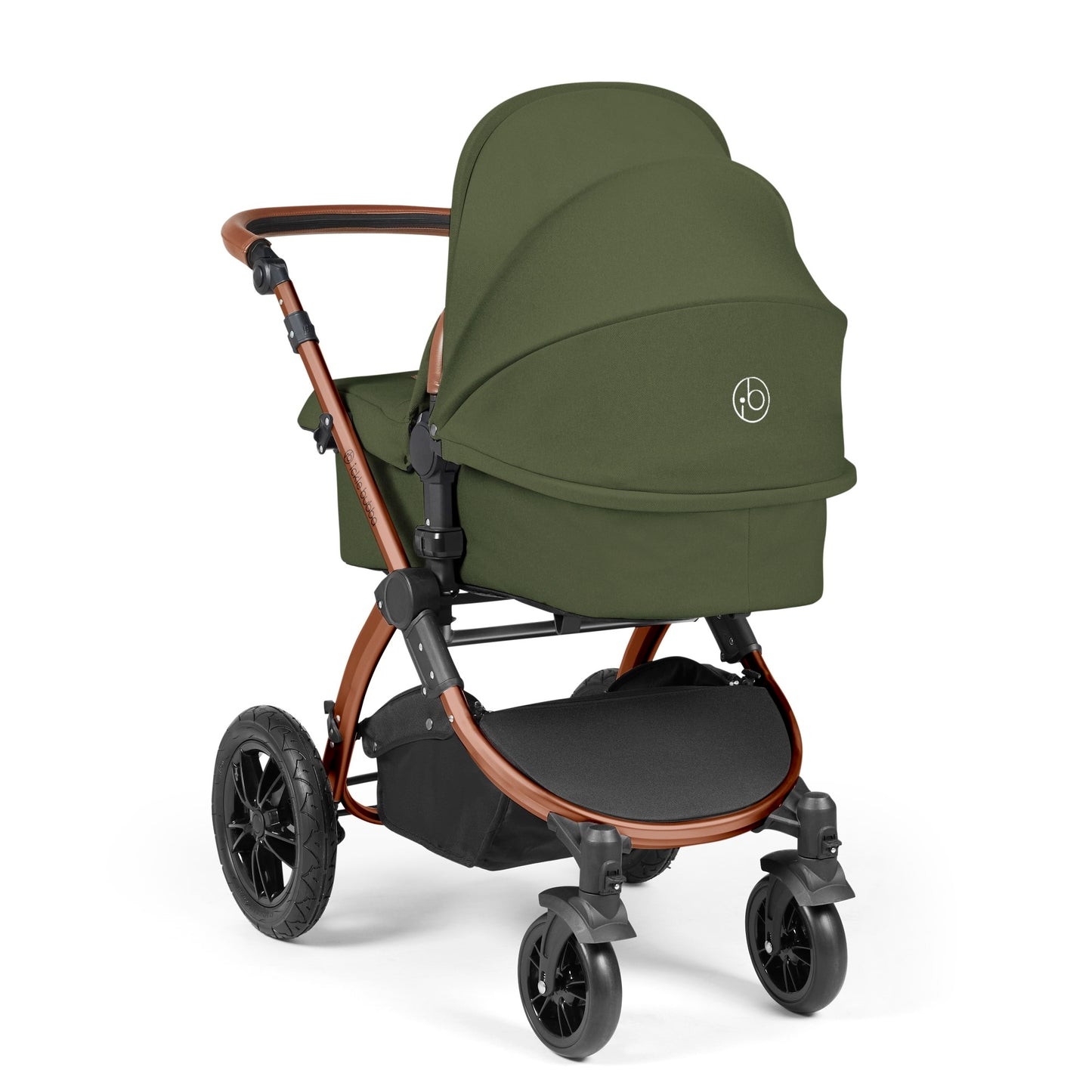 Ickle Bubba - STOMP LUXE AIO, i-SIZE & ISOFIX BASE - BRONZE / WOODLAND / TAN