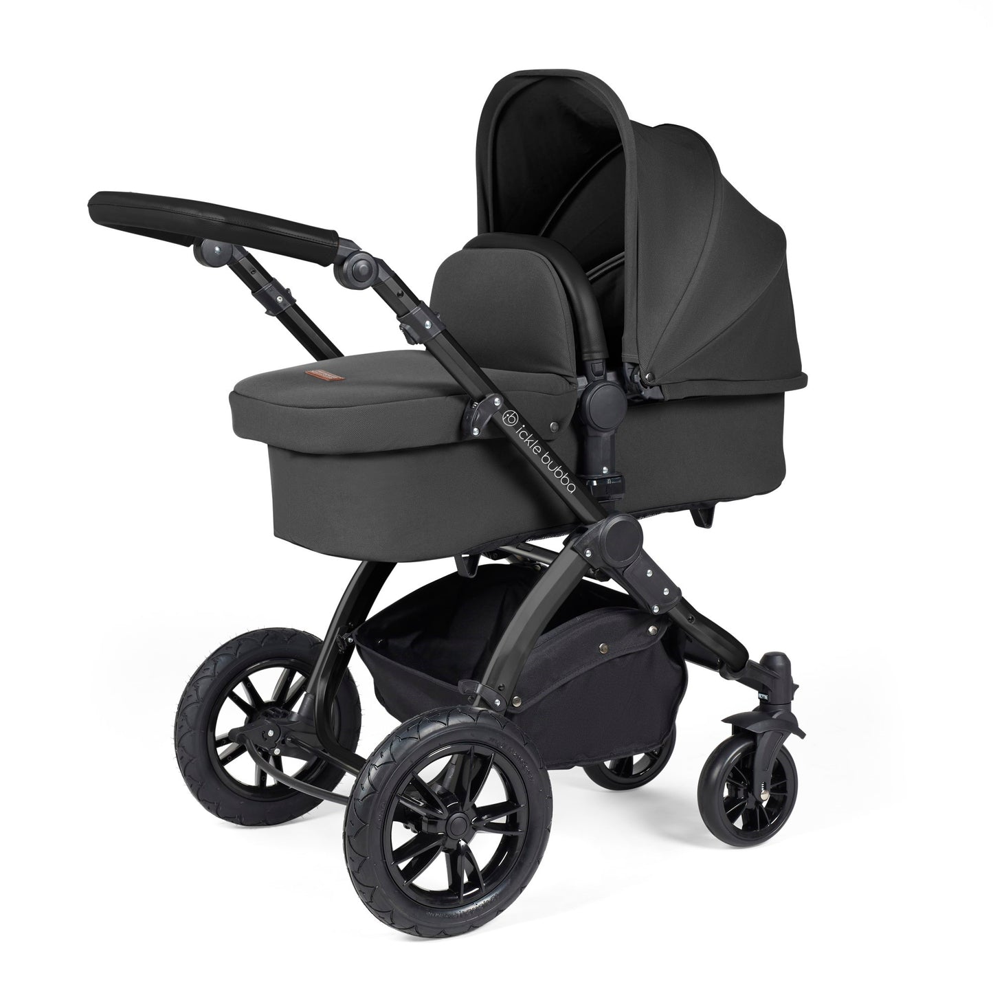 Ickle Bubba - STOMP LUXE AIO, i-SIZE & ISOFIX BASE - BLACK / CHARCOAL GREY / BLACK