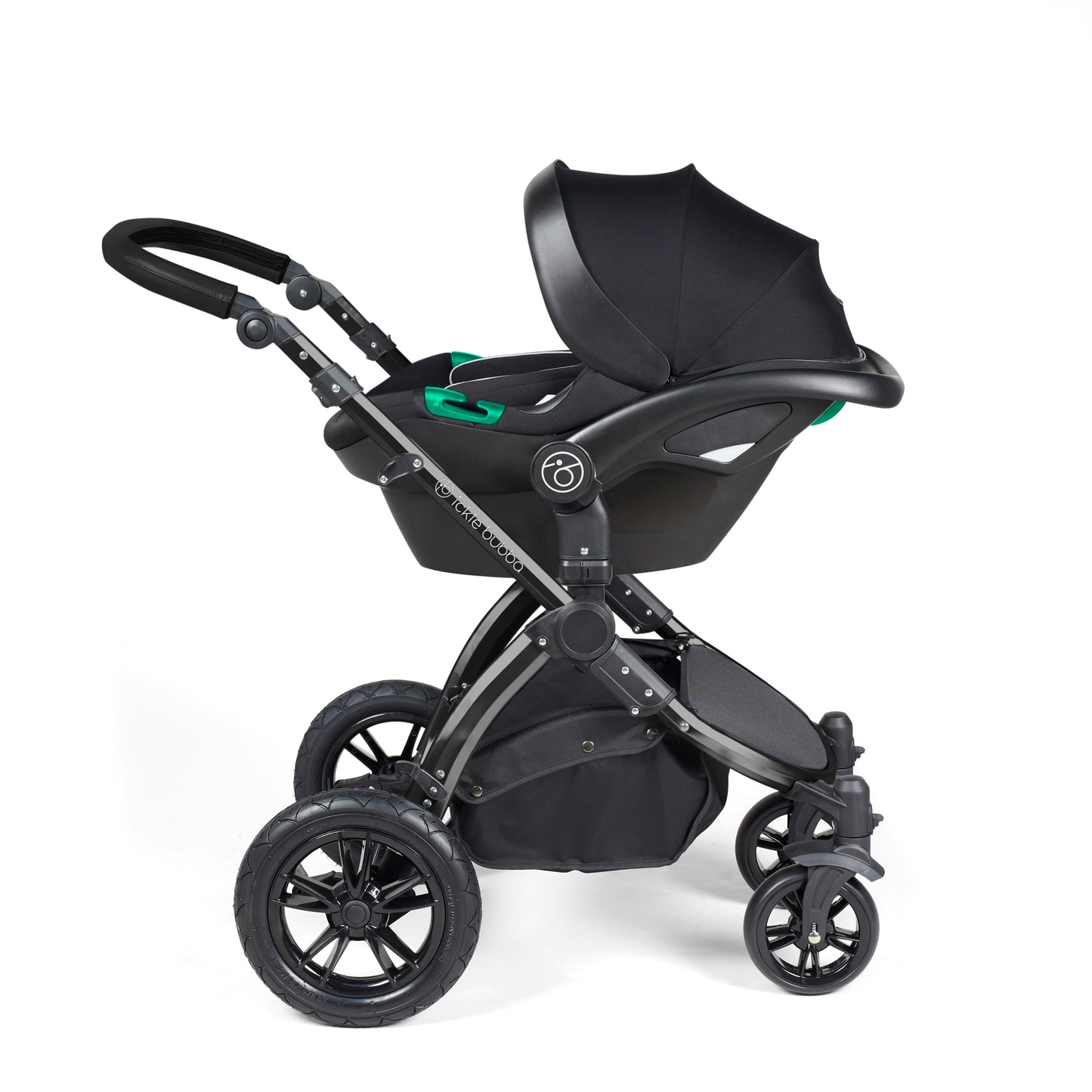 Ickle Bubba - STOMP LUXE AIO, i-SIZE & ISOFIX BASE - BLACK / CHARCOAL GREY / BLACK