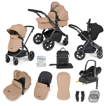 Ickle Bubba Stomp Luxe 12-Piece Travel System with I-Size Stratus Car Seat & Isofix Base