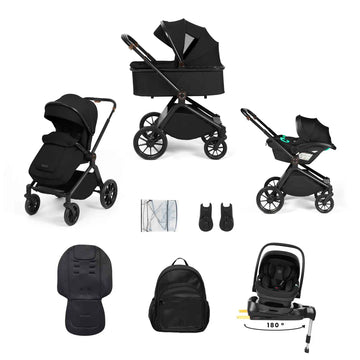 Ickle Bubba Altima 12-Piece Travel System with I-Size Nimbus 180° Spin Car Seat & Isofix Base