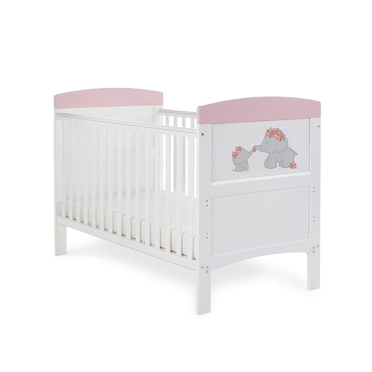 Grace Inspire Cot Bed - Me & Mini Me Elephants Pink