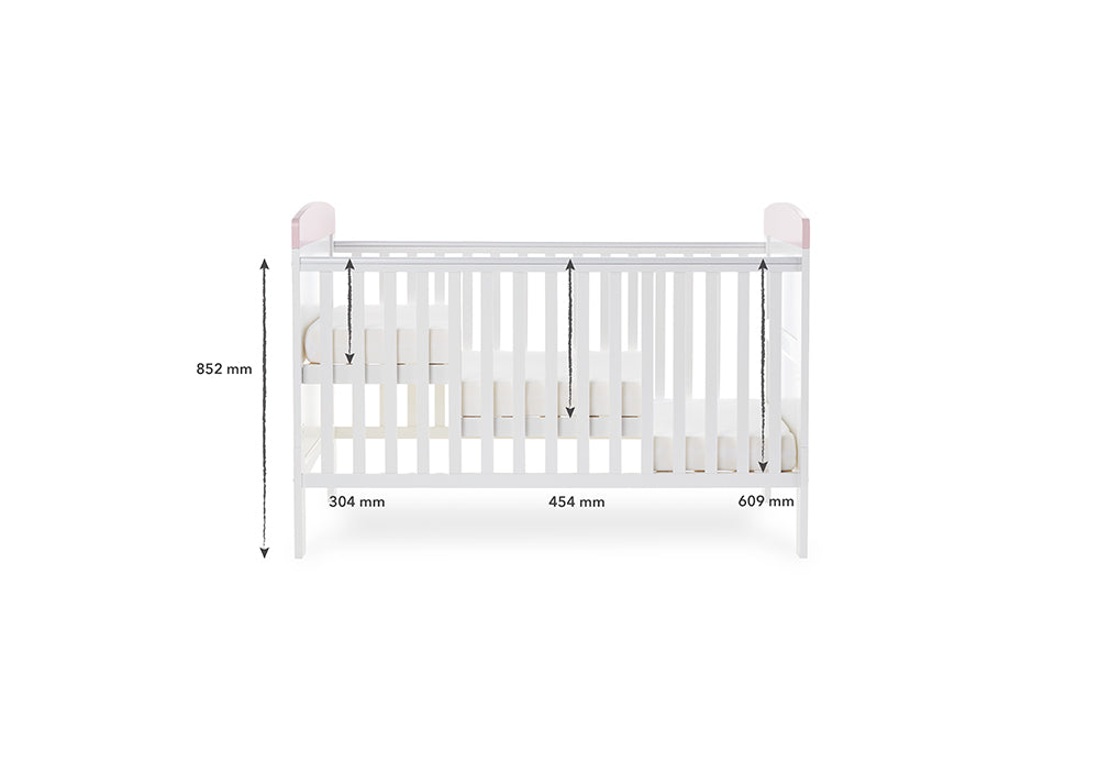 Grace Inspire Cot Bed - Me & Mini Me Elephants Pink