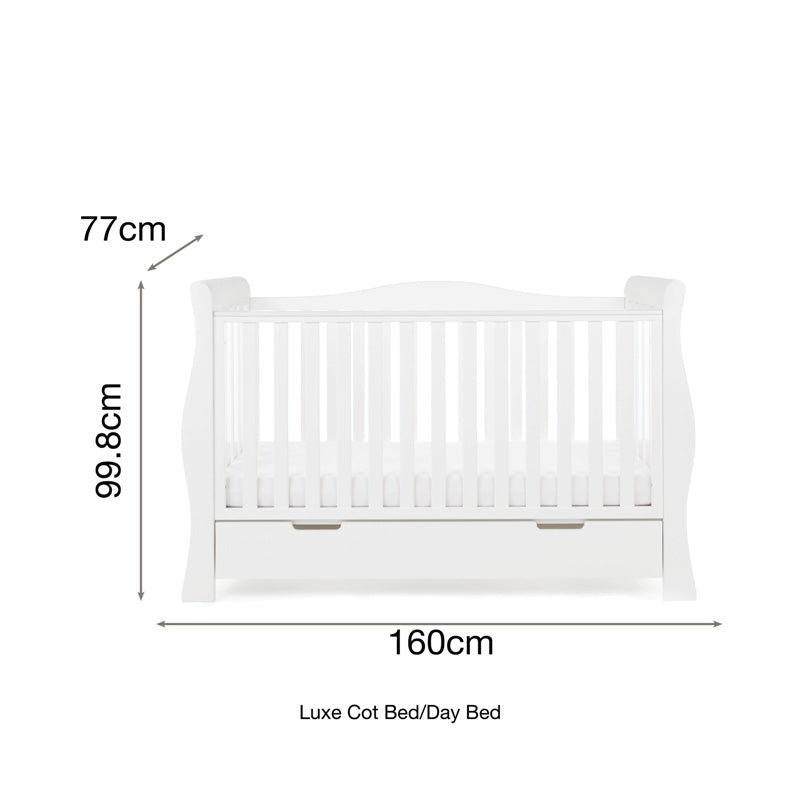 Stamford Luxe Cot Bed - White