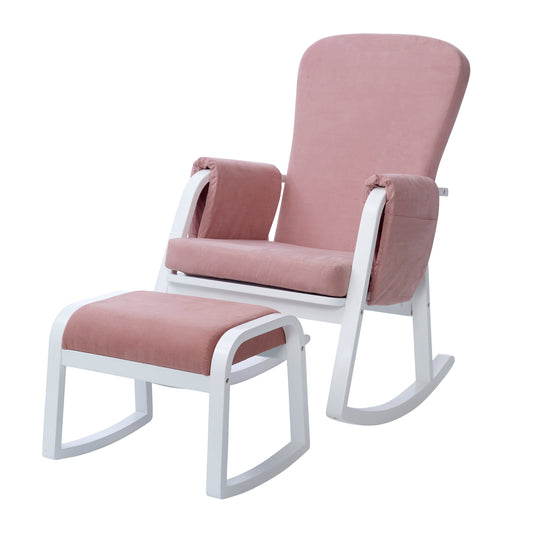 Ickle Bubba - Dursley Rocking Chair and Stool - Blush Pink