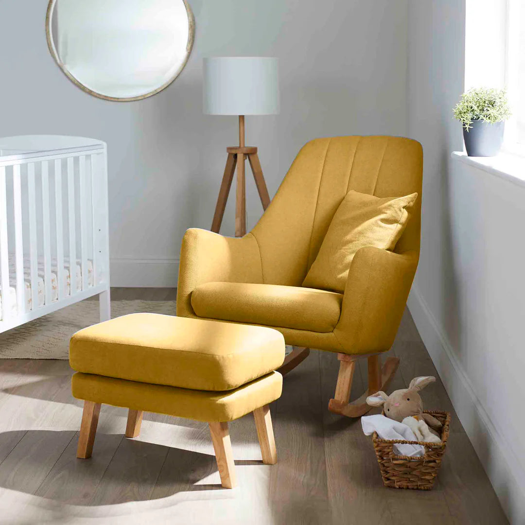 Ickle Bubba - Eden Deluxe Nursery Chair and Stool - Ochre