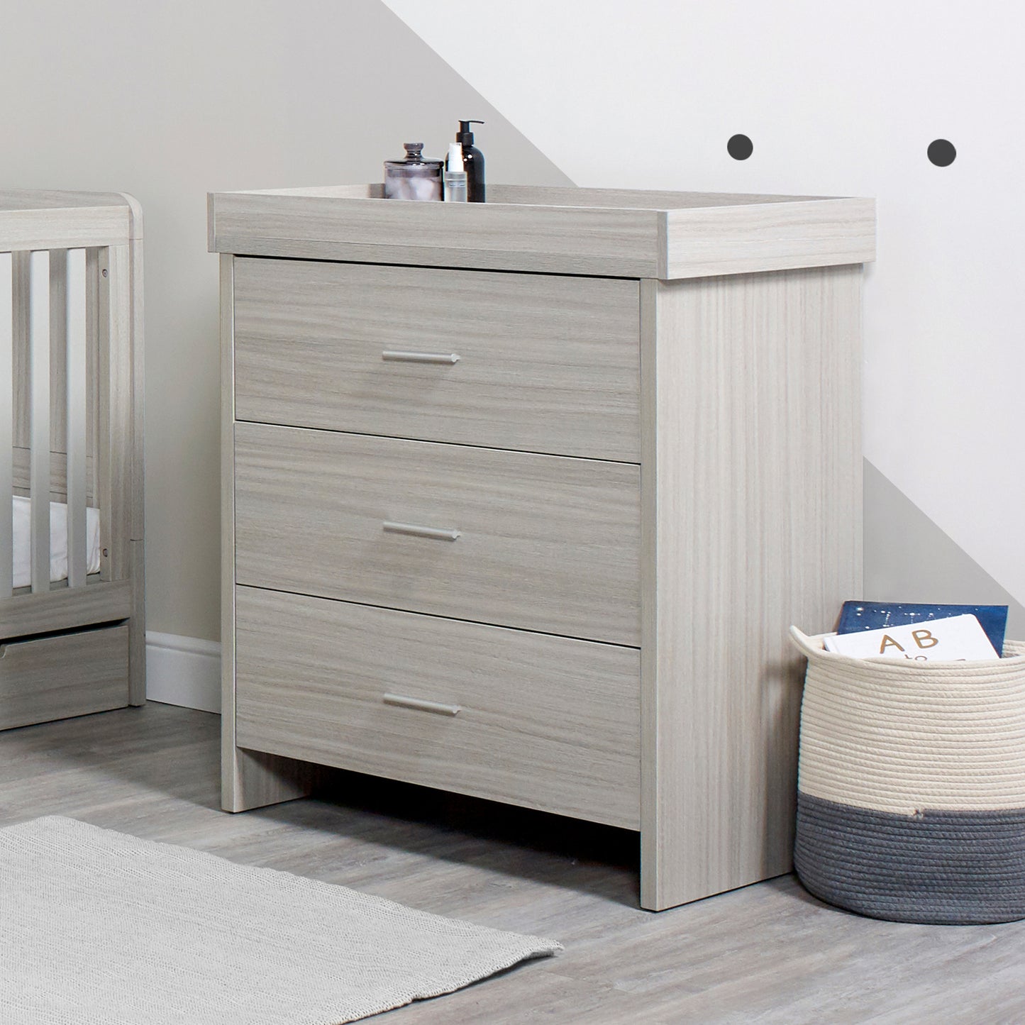 Ickle Bubba - Pembrey Changing Unit / Chest - Ash Grey