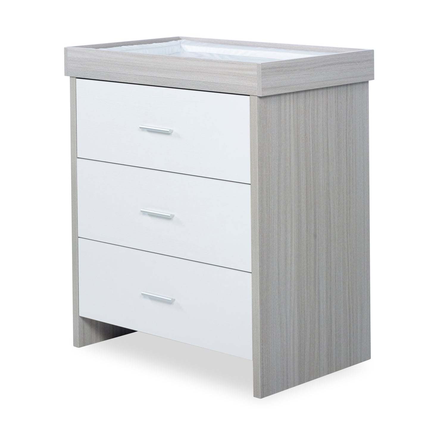 Ickle Bubba - Pembrey Changing Unit / Chest - Ash Grey & White