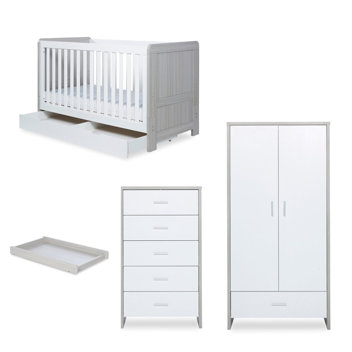 Ickle Bubba - Pembrey 4 Piece Furniture Set and All Seasons Premium Pocket Sprung Mattress