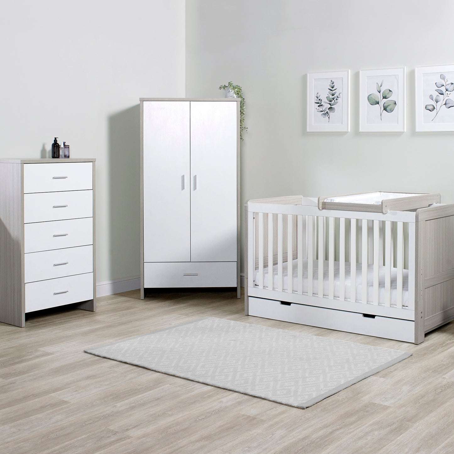 Ickle Bubba - Pembrey 4 Piece Furniture Set and All Seasons Premium Pocket Sprung Mattress