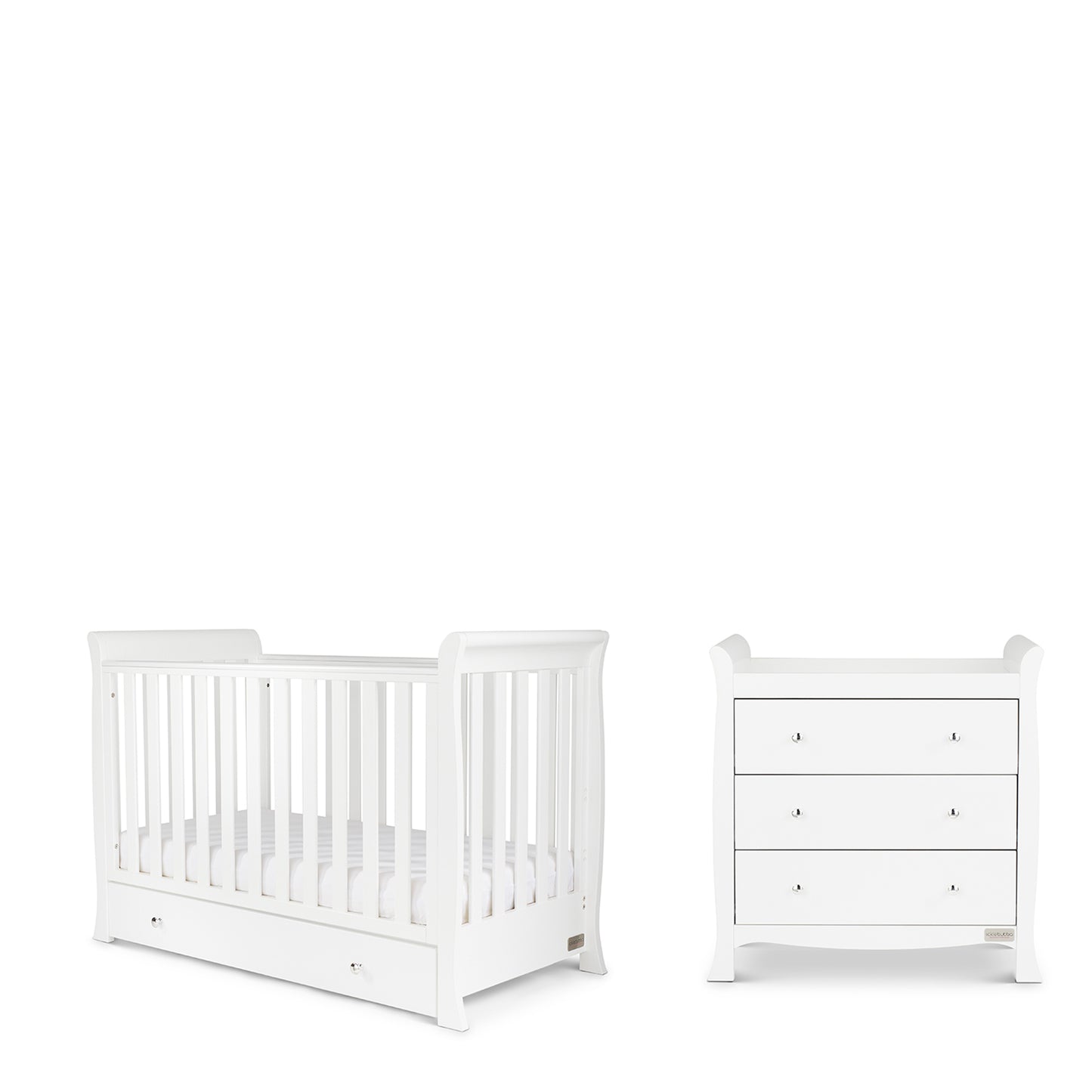 Ickle Bubba - Snowdon 4 in 1 Mini 2 Piece Furniture Set and Fibre Mattress - White