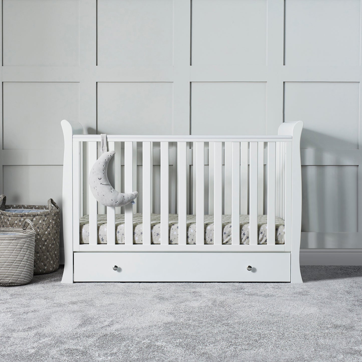 Ickle Bubba - Snowdon 4 in 1 Mini 2 Piece Furniture Set and Fibre Mattress - White