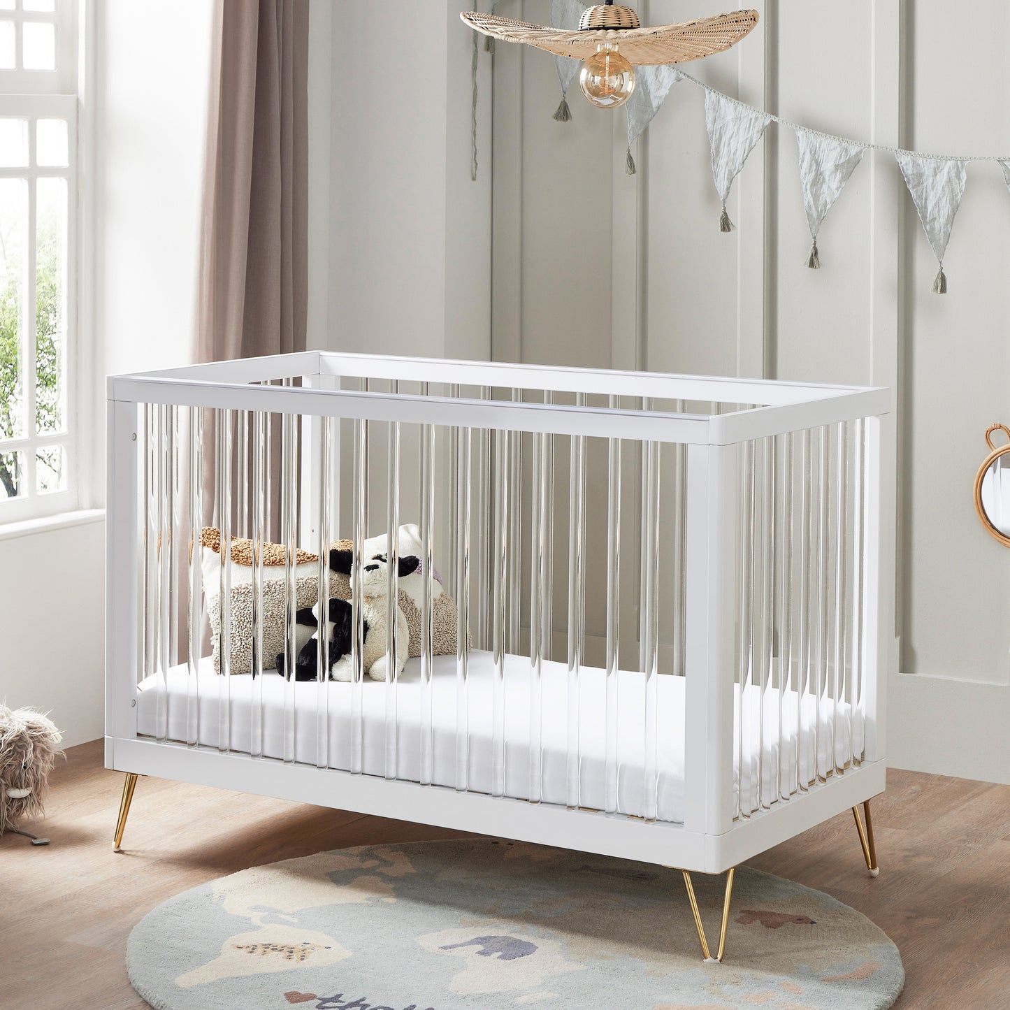 Babymore Mini Cot Kimi Cot Bed - Acrylic