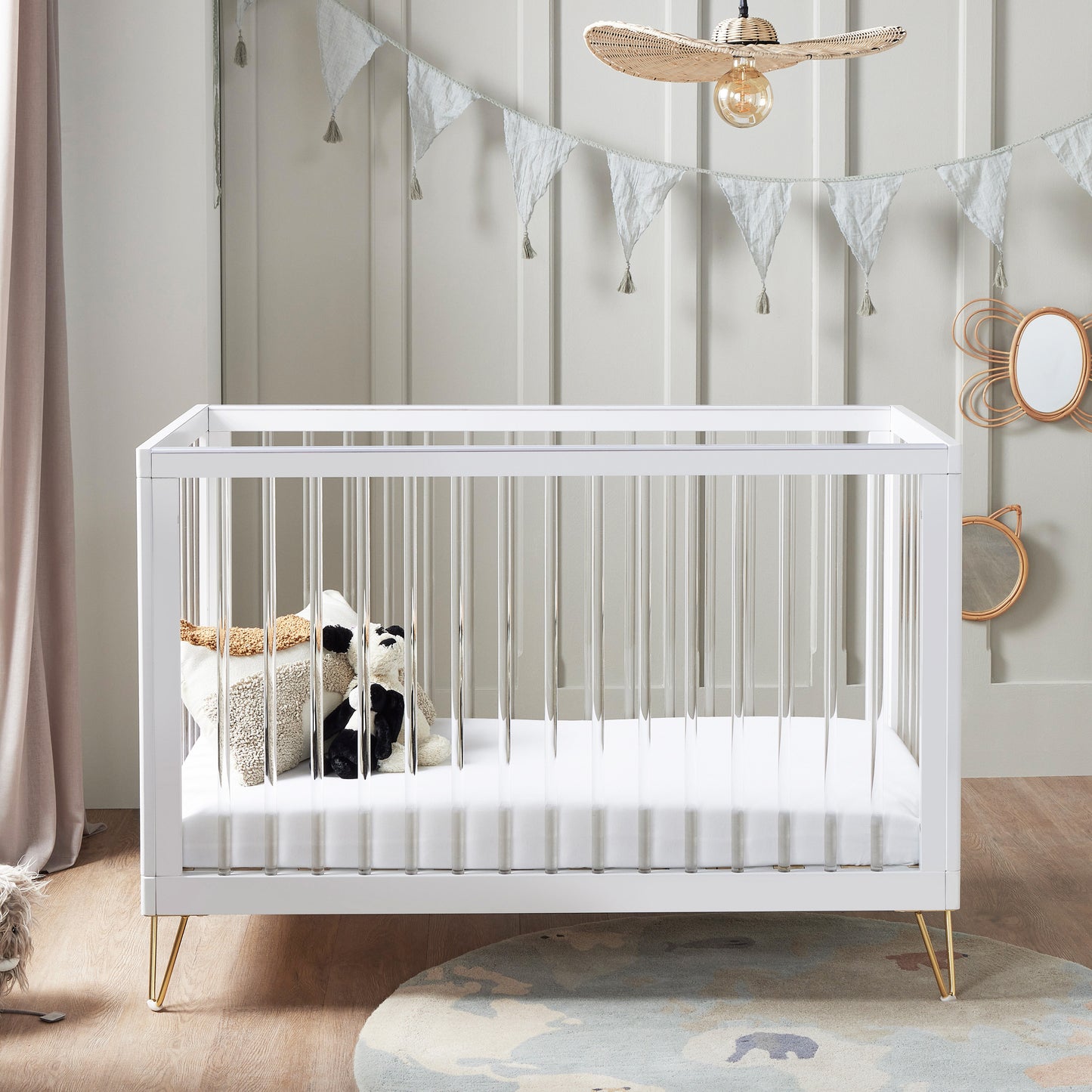 Babymore Mini Cot Kimi Cot Bed - Acrylic