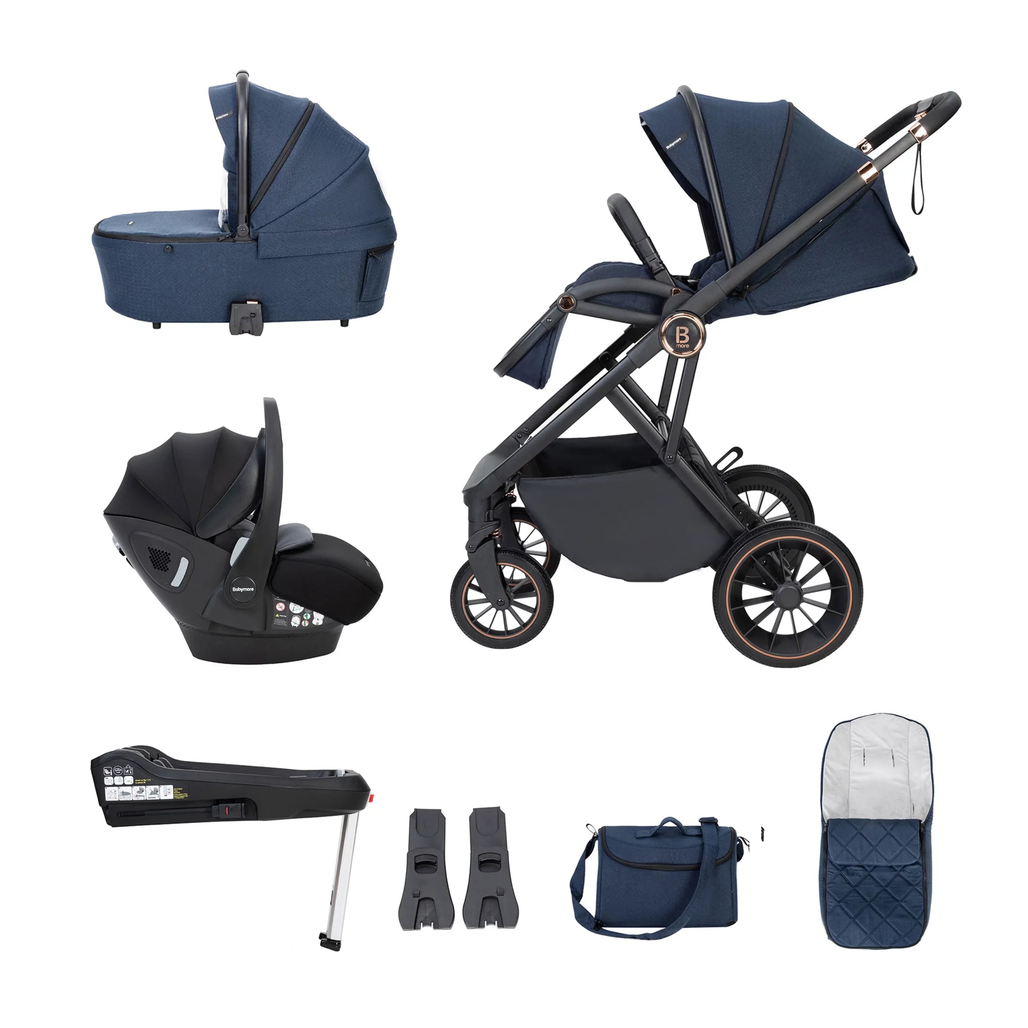 Babymore Chia Travel System – Midnight Blue