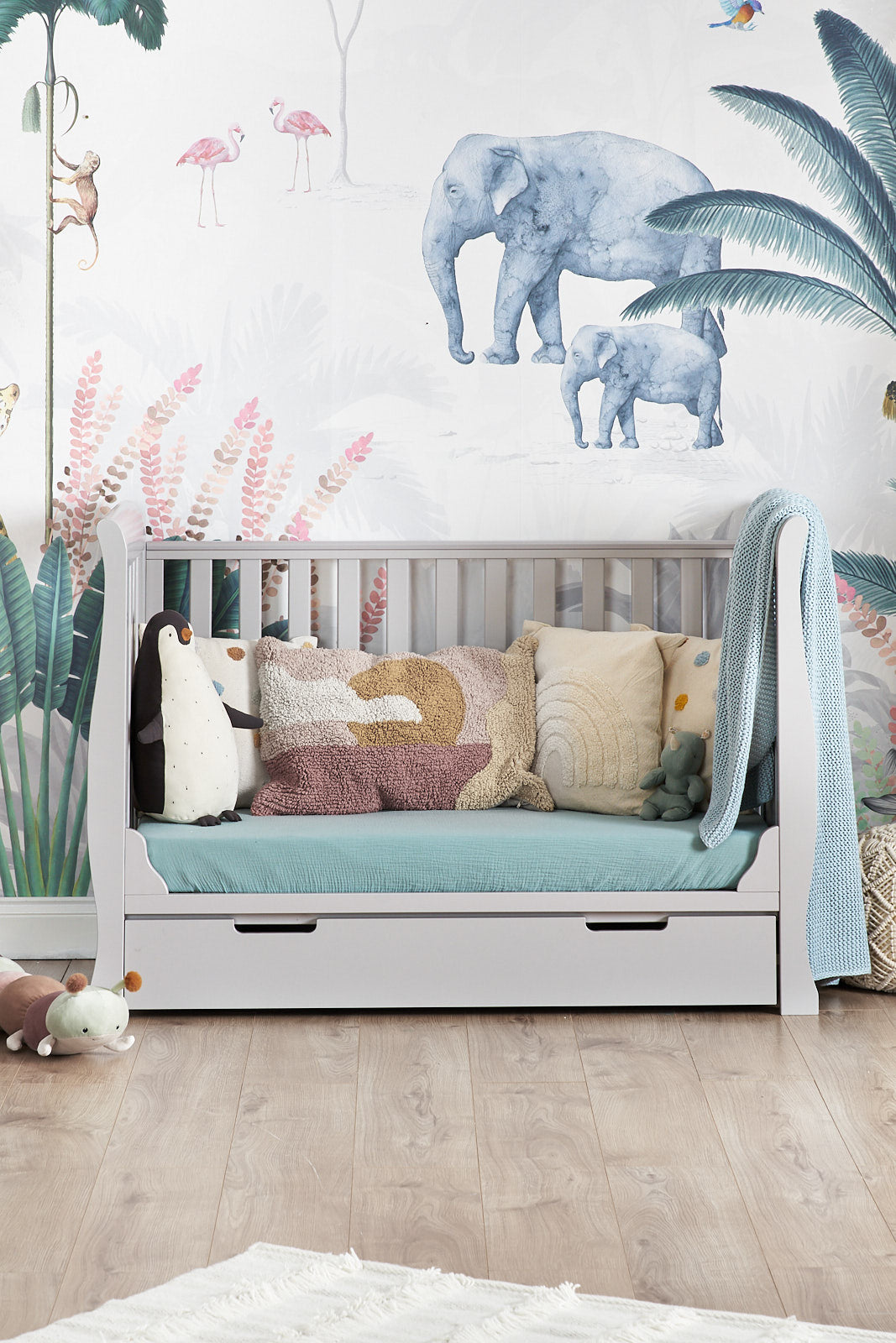 Stamford Mini Cot Bed - Warm Grey