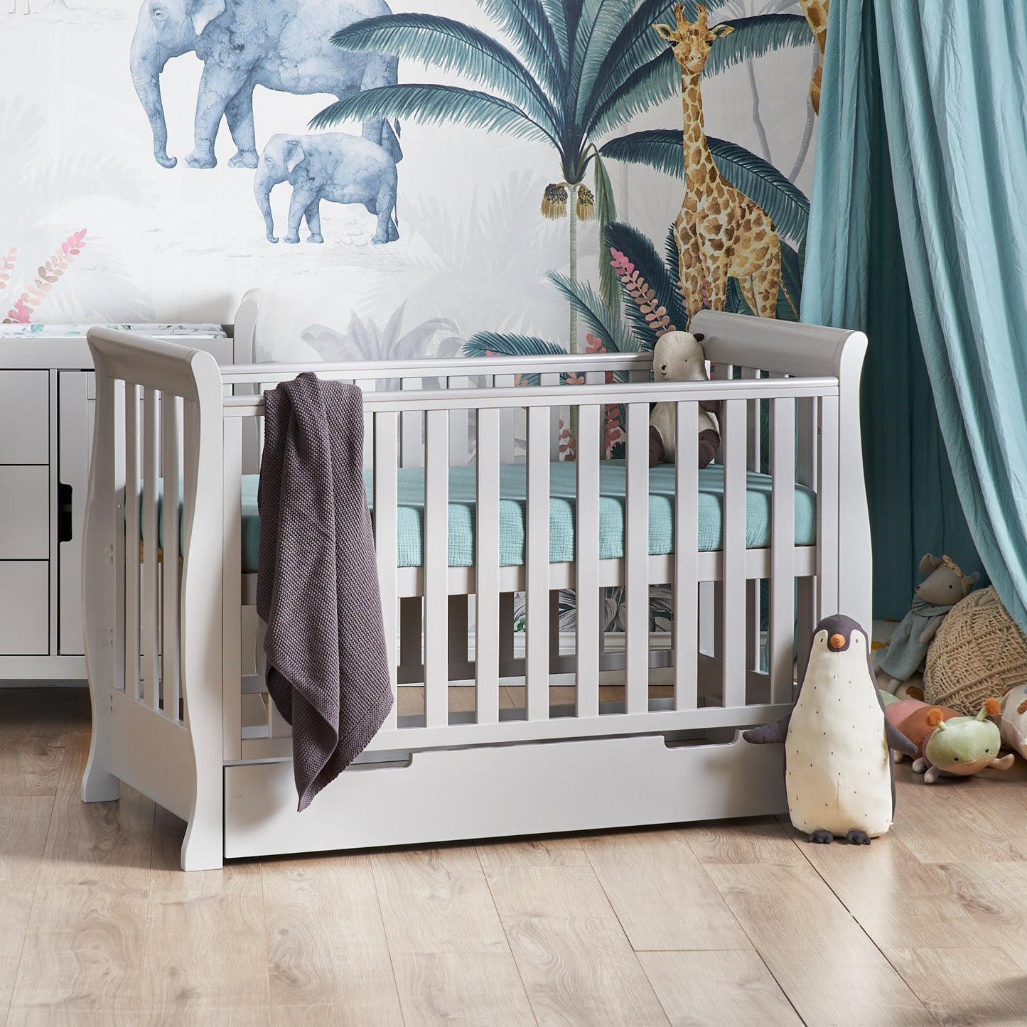 Stamford Mini Cot Bed - Warm Grey