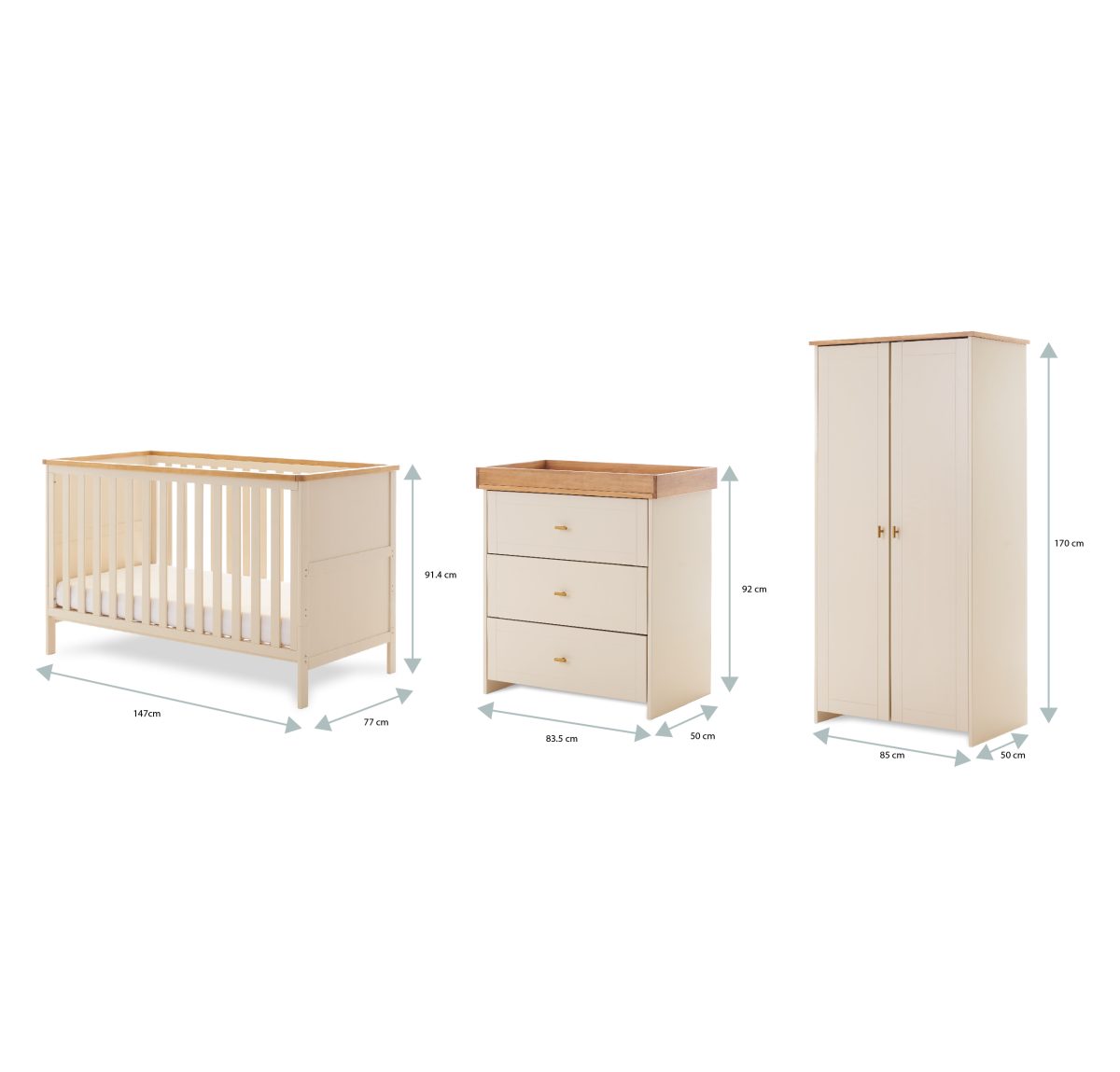 Ickle Bubba - Evie 3 Piece Room Set - Cashmere