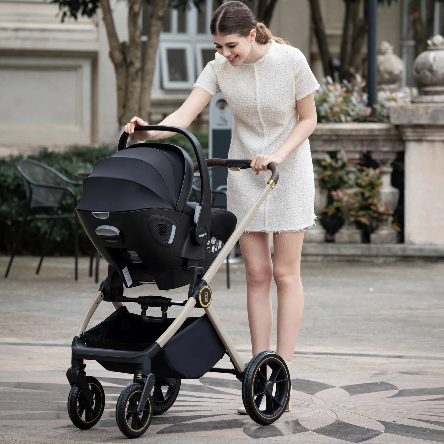 Babymore Kai Travel System Pecan with Base - Sandstone