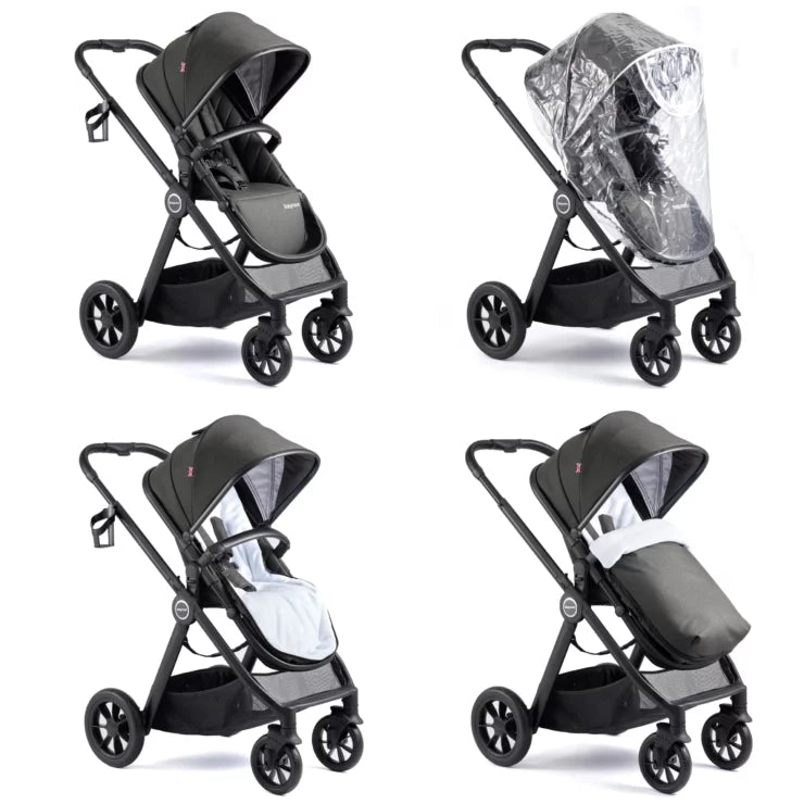 Babymore MeMore V2 Pram Pushchair - Black