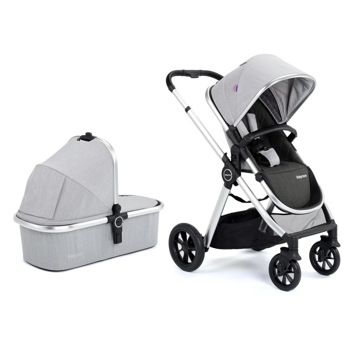 Babymore MeMore V2 Pram Pushchair - Silver Grey