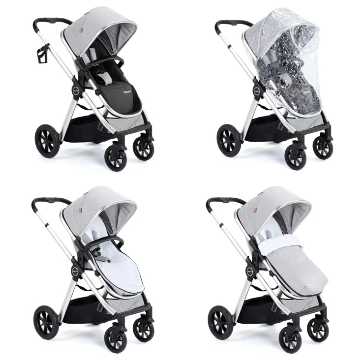 Babymore MeMore V2 Pram Pushchair - Silver Grey