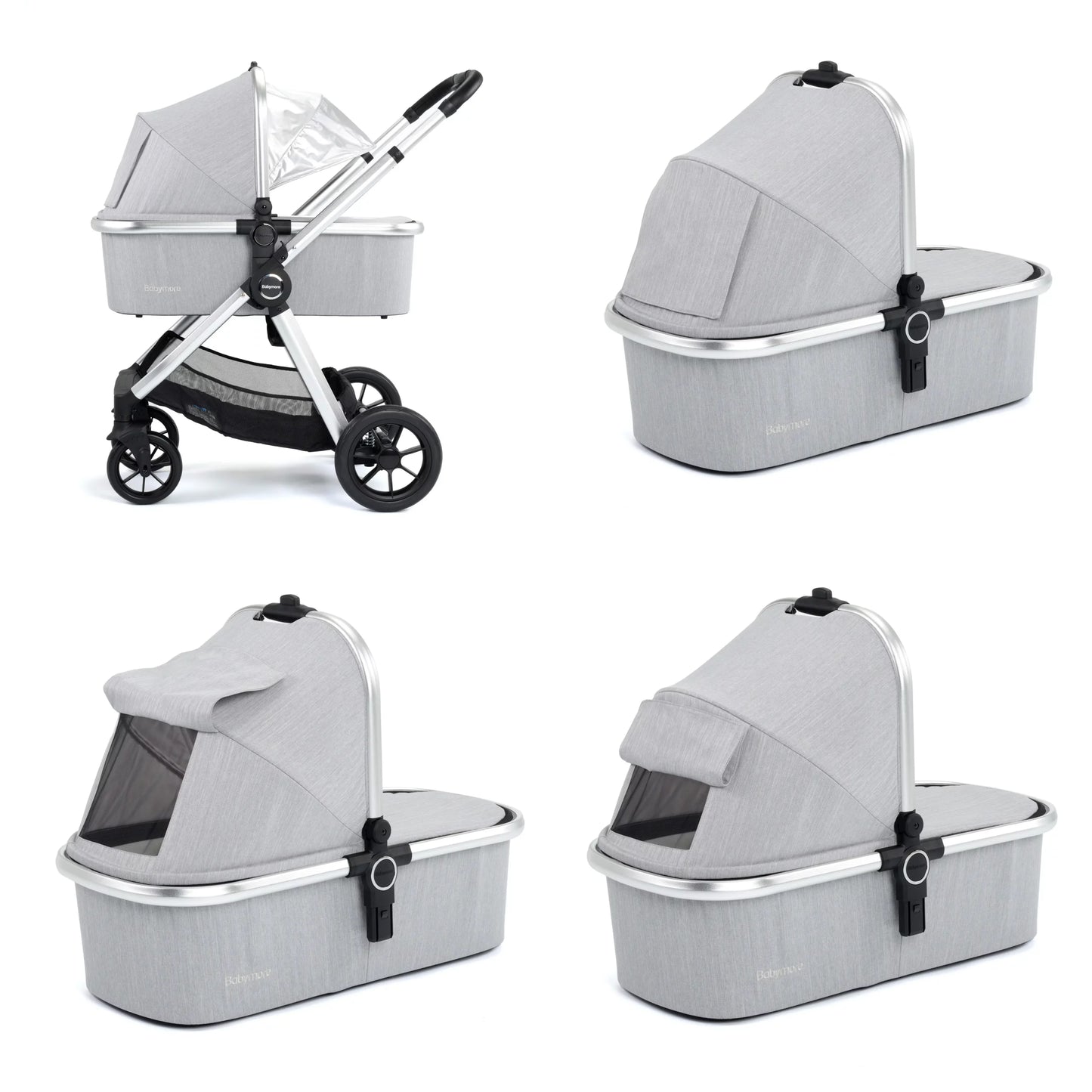 Babymore MeMore V2 Pram Pushchair - Silver Grey