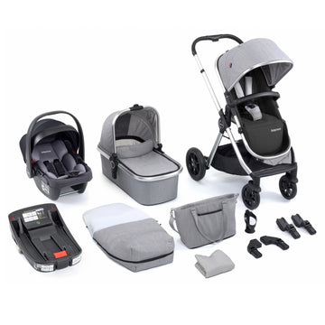 Babymore Memore V2 Travel System Coco with Base – Silver
