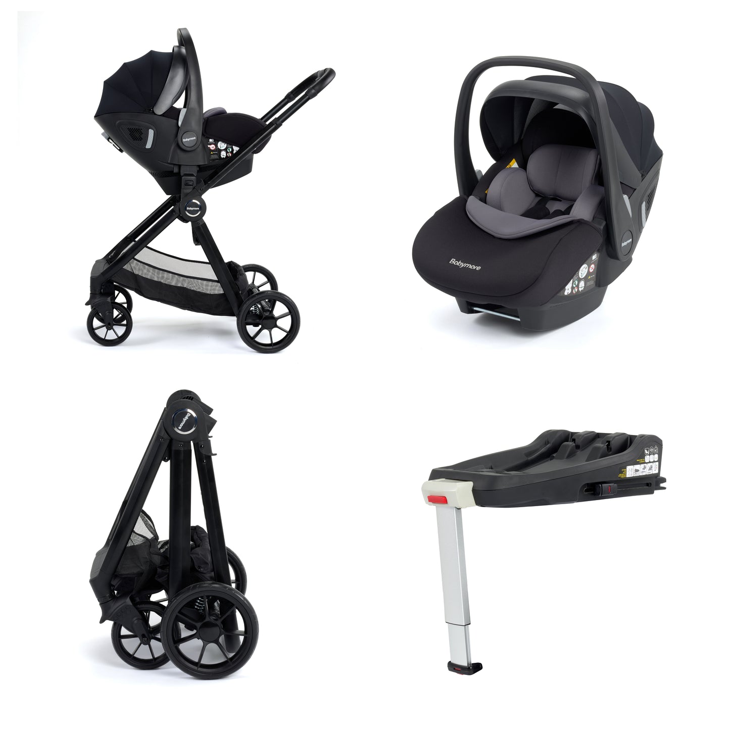 Babymore Mimi Travel System Pecan with Base - Black **