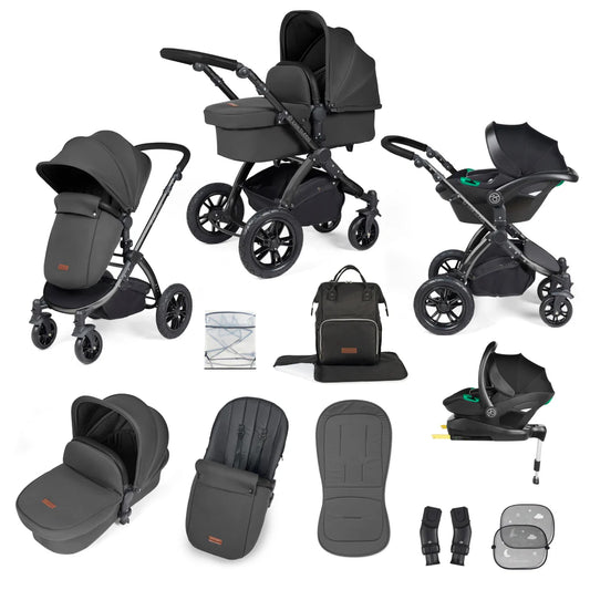 Ickle Bubba - STOMP LUXE AIO, i-SIZE & ISOFIX BASE - BRONZE / MIDNIGHT / BLACK