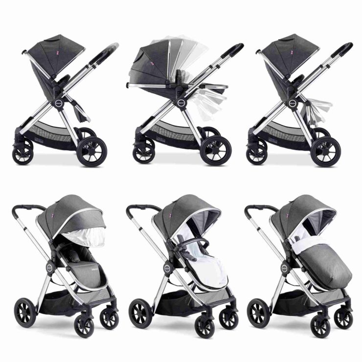 Babymore Memore V2 Travel System 13 Piece Coco with Base - Chrome